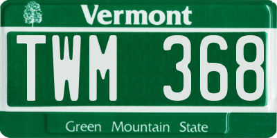 VT license plate TWM368