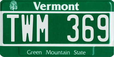 VT license plate TWM369