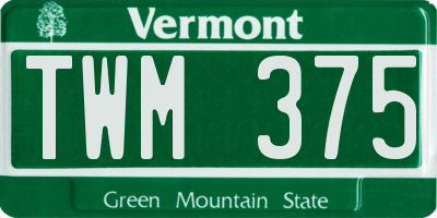 VT license plate TWM375