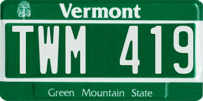 VT license plate TWM419