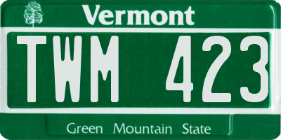 VT license plate TWM423