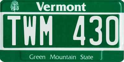 VT license plate TWM430