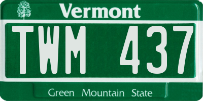VT license plate TWM437