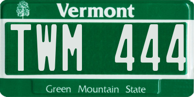 VT license plate TWM444