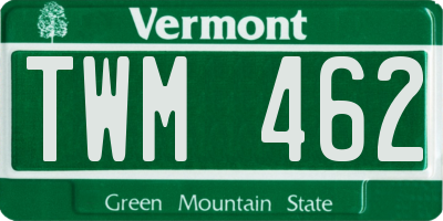 VT license plate TWM462