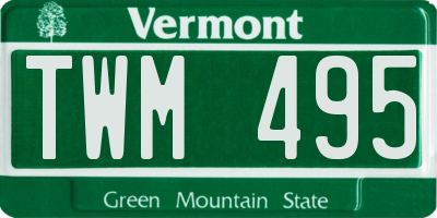 VT license plate TWM495