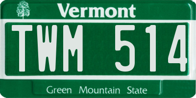VT license plate TWM514
