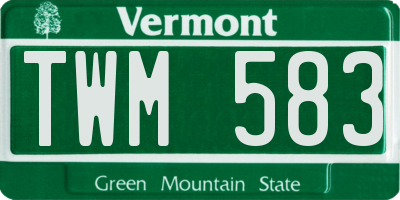 VT license plate TWM583