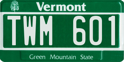 VT license plate TWM601