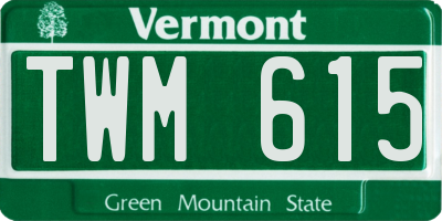 VT license plate TWM615