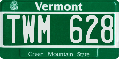 VT license plate TWM628