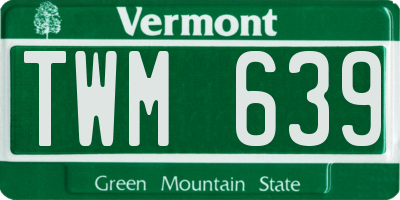 VT license plate TWM639