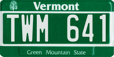 VT license plate TWM641