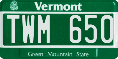 VT license plate TWM650