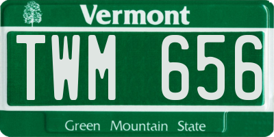 VT license plate TWM656
