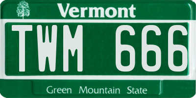 VT license plate TWM666