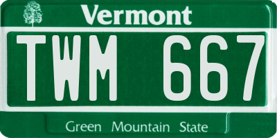 VT license plate TWM667
