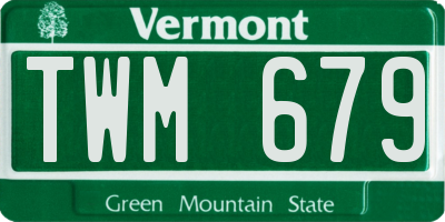 VT license plate TWM679