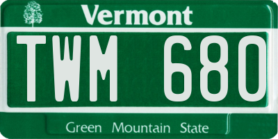 VT license plate TWM680