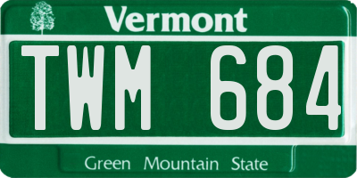 VT license plate TWM684