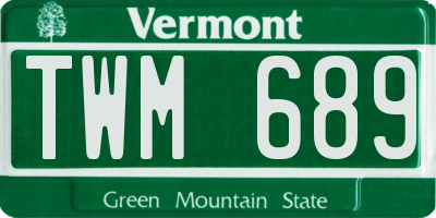 VT license plate TWM689