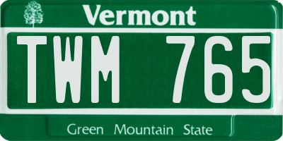 VT license plate TWM765