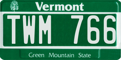 VT license plate TWM766