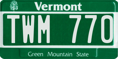 VT license plate TWM770