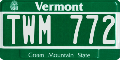 VT license plate TWM772