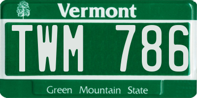 VT license plate TWM786