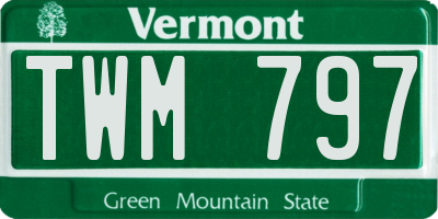VT license plate TWM797
