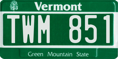 VT license plate TWM851