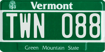 VT license plate TWN088
