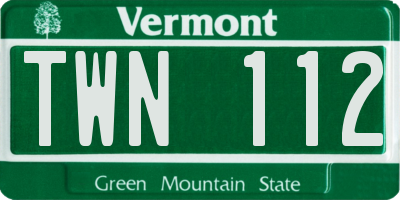 VT license plate TWN112
