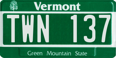 VT license plate TWN137