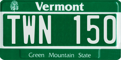 VT license plate TWN150