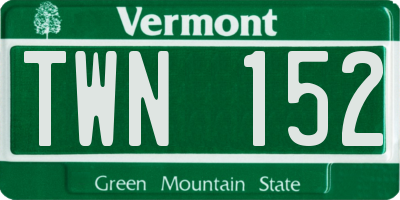 VT license plate TWN152