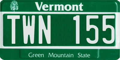 VT license plate TWN155