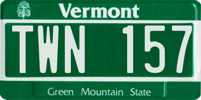 VT license plate TWN157