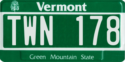 VT license plate TWN178