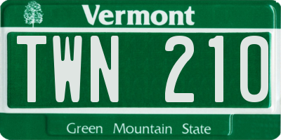 VT license plate TWN210