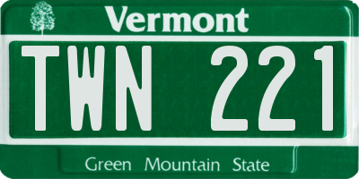 VT license plate TWN221