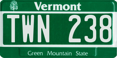 VT license plate TWN238