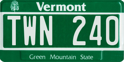 VT license plate TWN240