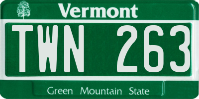 VT license plate TWN263