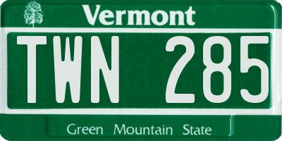 VT license plate TWN285