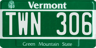 VT license plate TWN306