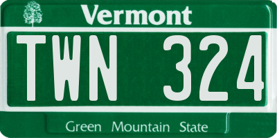VT license plate TWN324
