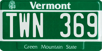 VT license plate TWN369