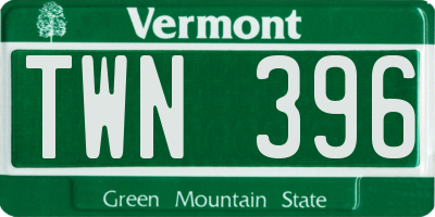 VT license plate TWN396